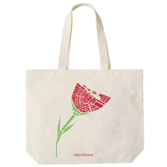 Organic White Cotton Shopper Tulip Amsterdam